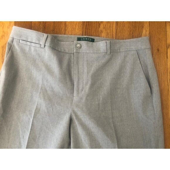 Lauren Ralph Lauren Size 14 Andover Pants Gray Wool Blend Stretch - Picture 2 of 7